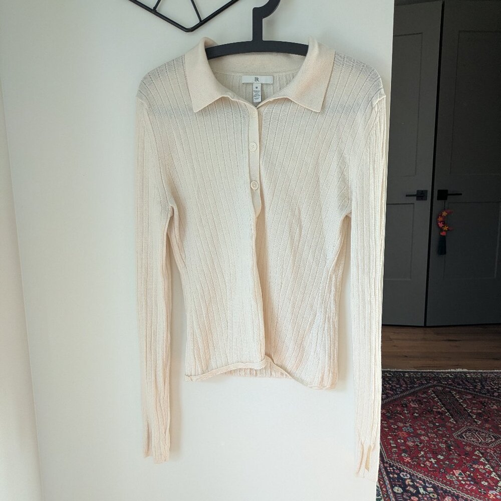 Merino wool knit button up